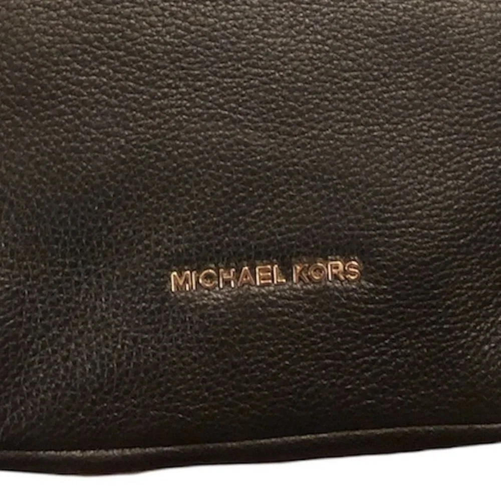 Michael kors black leather Bedford satchel NWT